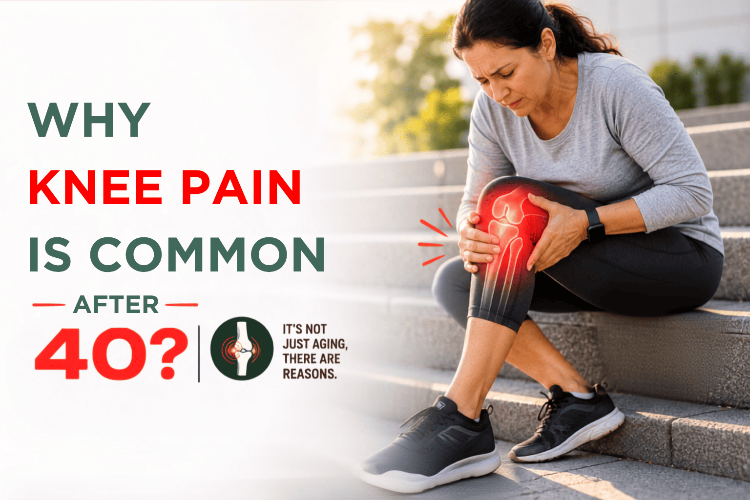 Knee pain after 40 can have several causes. Learn why it happens, what may contribute to symptoms and when to get your knee assessed.