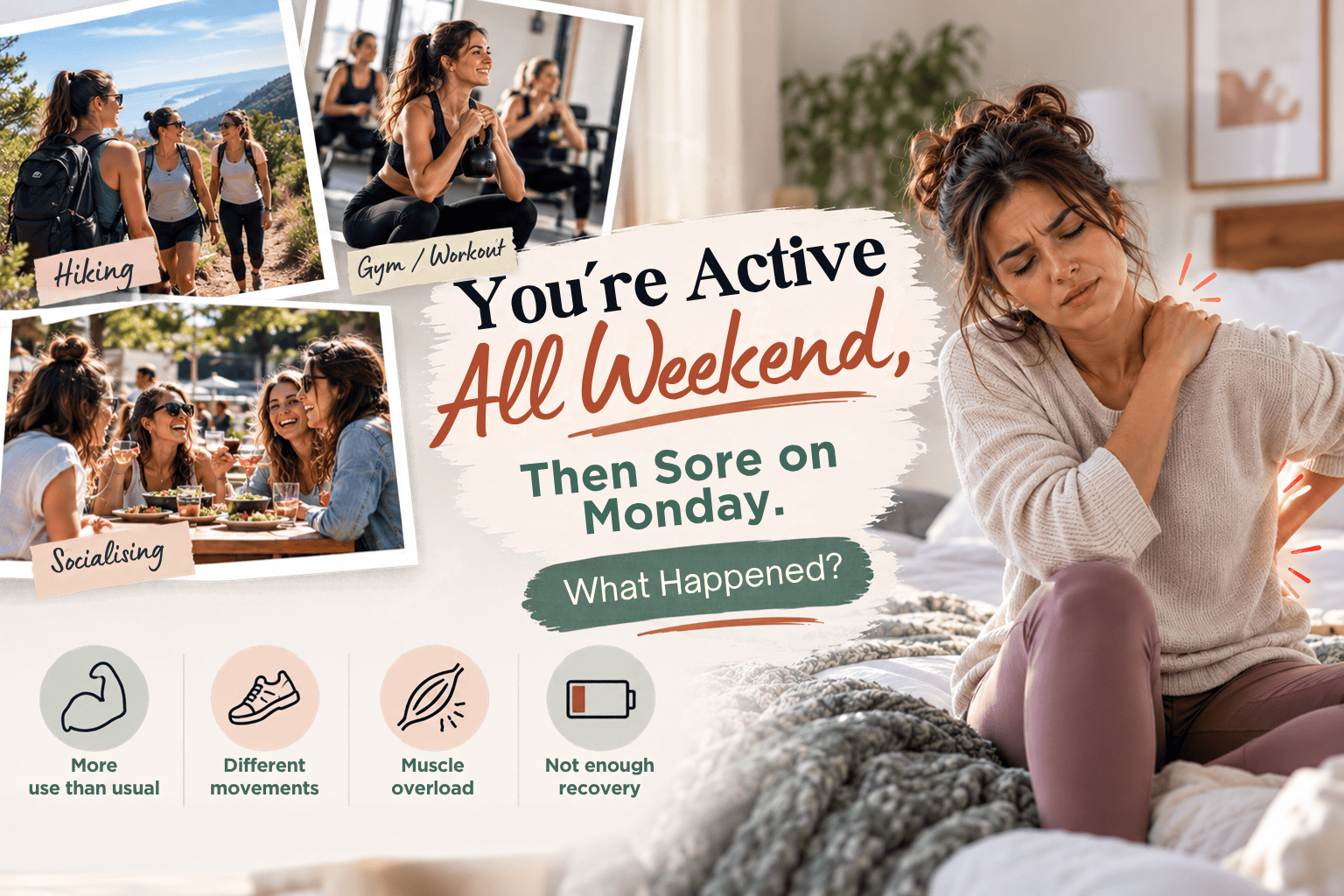 You’re Active All Weekend, Then Sore on Monday. What Happened?